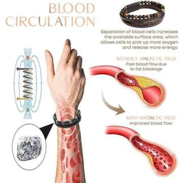 DIOWUS Natural Agate Stone Leather Beaded Bracelets, Volcanicx Wellness & Relief Bracelet, Volcanicx...