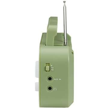 Crosley CR3041A-SG Forte Portable AM/FM Radio with Bluetooth Receiver, Sage