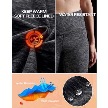 Ewedoos Womens Fleece Lined Waterproof Winter Leggings