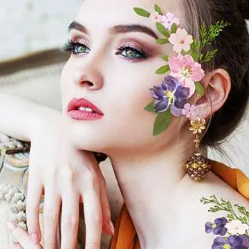 96 Pieces Assorted Dried Flowers Leaves Real Natural Dried Flowers Colorful Pressed Flowers Daisies Multiple DIY Dry Flowers for DIY Resin Jewelry Crafts Nail Floral Decors