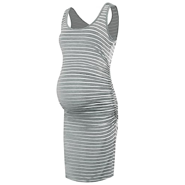 Smallshow Women's Summer Ruched Maternity Tank Dress