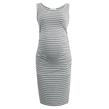 Smallshow Women's Summer Ruched Maternity Tank Dress