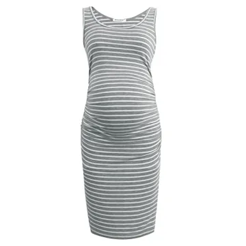 Smallshow Women's Summer Ruched Maternity Tank Dress