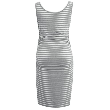 Smallshow Women's Summer Ruched Maternity Tank Dress