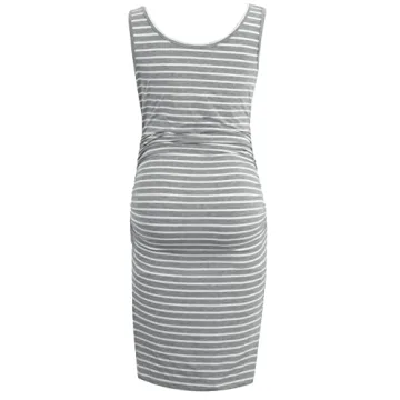 Smallshow Women's Summer Ruched Maternity Tank Dress
