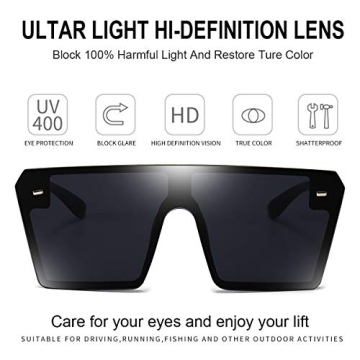 Dollger Oversized Square Sunglasses - Stylish UV Protection