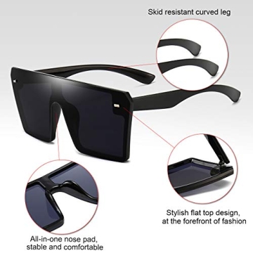 Dollger Oversized Square Sunglasses - Stylish UV Protection