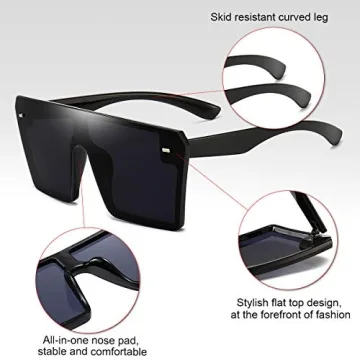 Dollger Oversized Square Sunglasses - Stylish UV Protection