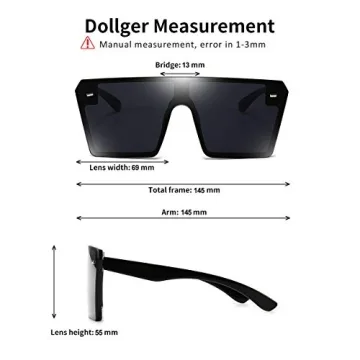 Dollger Oversized Square Sunglasses - Stylish UV Protection