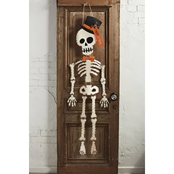 65" White Skeleton Halloween Door Hanger Festive Decor