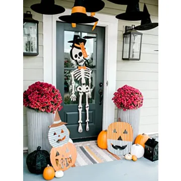 65" White Skeleton Halloween Door Hanger Festive Decor