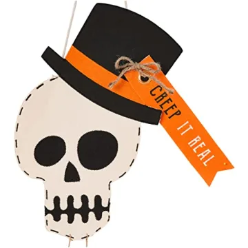 65" White Skeleton Halloween Door Hanger Festive Decor