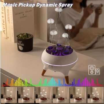 AChoice4U Essential Oil Diffuser 250ML Dancing Jellyfish Aromatherapy Diffuser Humidifier with 7 Colors LED Lights,Remote Control,Plug in for Bedroom,Office