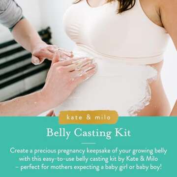 Kate & Milo Belly Casting Kit, Pregnancy Keepsake Making Kit, Easy DIY Plaster Cast Baby Bump Keepsa...