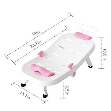 Fedicelly Toddler Shampoo Chair Bather Girls, Kids Hair Washing Bath Seat, Children Head Hair Rinser Salon Chair(Pink)