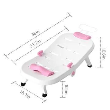 Fedicelly Toddler Shampoo Chair Bather Girls, Kids Hair Washing Bath Seat, Children Head Hair Rinser Salon Chair(Pink)