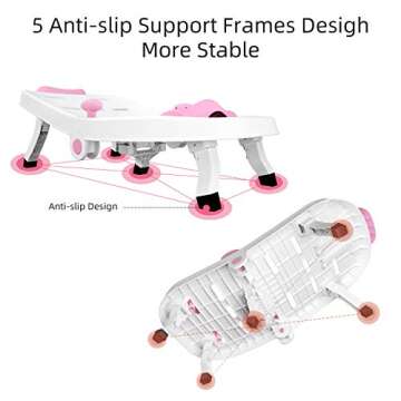 Fedicelly Toddler Shampoo Chair Bather Girls, Kids Hair Washing Bath Seat, Children Head Hair Rinser Salon Chair(Pink)