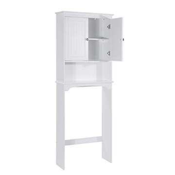 Spirich Over The Toilet Storage Cabinet, Bathroom Shelf Over Toilet, Bathroom Storage Cabinet Organizer, White