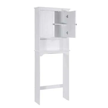 Spirich Over The Toilet Storage Cabinet, Bathroom Shelf Over Toilet, Bathroom Storage Cabinet Organizer, White