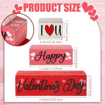 Charming Huquary Farmhouse Valentine's Day Tiered Tray Decor Set - Fresh Style
