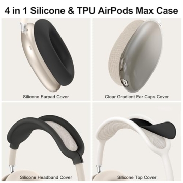 Stylish 4 in 1 Silicone Case Cover for AirPods Max