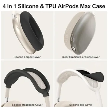 Stylish 4 in 1 Silicone Case Cover for AirPods Max
