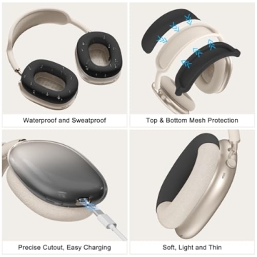 Stylish 4 in 1 Silicone Case Cover for AirPods Max