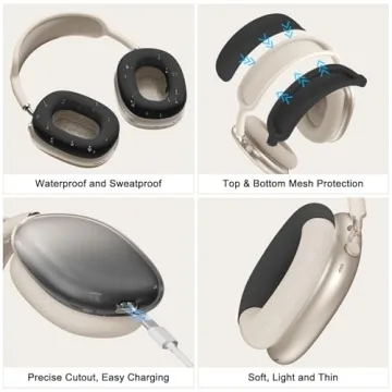 Stylish 4 in 1 Silicone Case Cover for AirPods Max