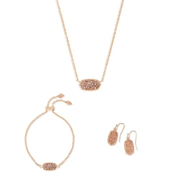 Kendra Scott Elisa Pendant Necklace, Lee Drop Earrings and Elaina Adjustable Chain Bracelet Bundle, ...
