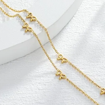 Stylish MAHSOD Gold Bow Necklace for All Occasions
