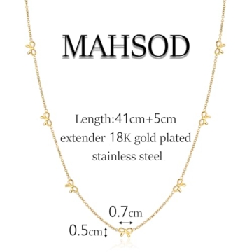 Stylish MAHSOD Gold Bow Necklace for All Occasions