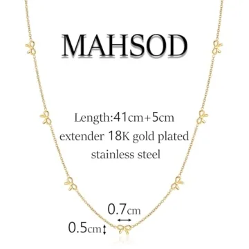 Stylish MAHSOD Gold Bow Necklace for All Occasions