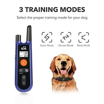 DOG CARE Dog Training Collar for Large Medium Dogs with Remote, Rechargeable Shock Collar, Beep, Vib...