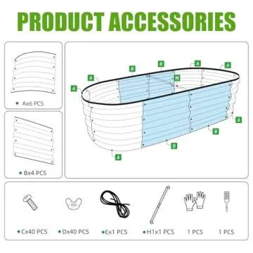 SnugNiture Galvanized Raised Garden Bed Outdoor, 2 Pcs 4x2x1ft Oval Metal Planter Box for Planting Plants Vegetables, Silver