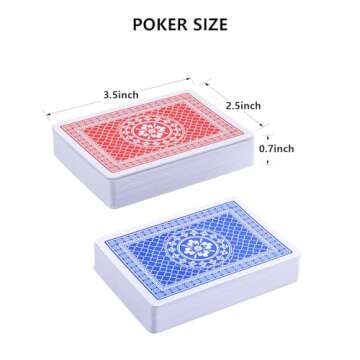 Teskyer 2 Pack Large Print Playing Cards, Poker Size Large Index Deck of Cards, Linen Finish Surface, Pattern A