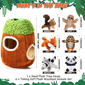 Woodland Friends Plush Toy Set for Dogs and Kids