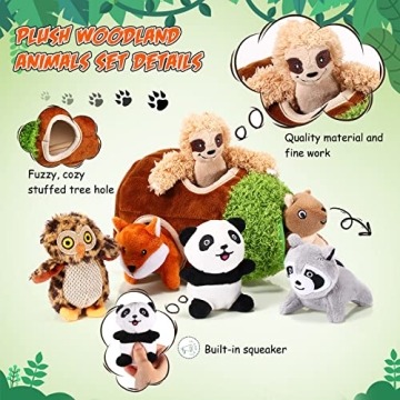 Woodland Friends Plush Toy Set for Dogs and Kids