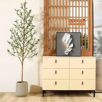 SOGUYI 7FT Artificial Olive Tree for Home Office Decor