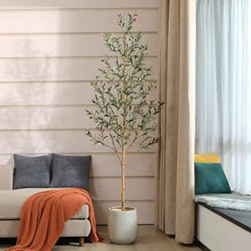 SOGUYI 7FT Artificial Olive Tree for Home Office Decor
