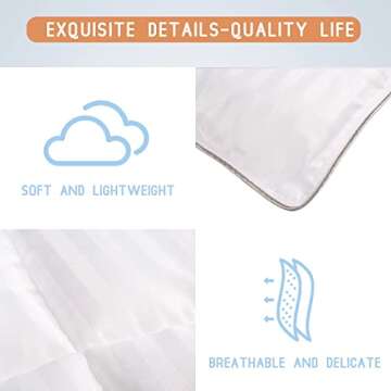 ZPECC Kids Toddler Blanket - 39" x 47" Comforter for Boy and Girls,Child Quilt for Crib Bed, Stroller, Cot, Daycare, Travel, White Stripe