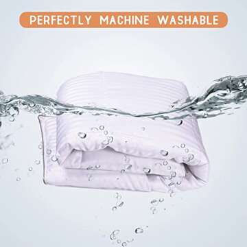 ZPECC Kids Toddler Blanket - 39" x 47" Comforter for Boy and Girls,Child Quilt for Crib Bed, Stroller, Cot, Daycare, Travel, White Stripe