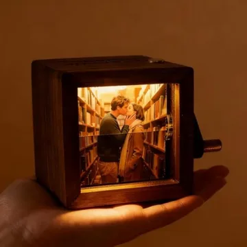 Personalized Wooden Photo Box Gift for Couples