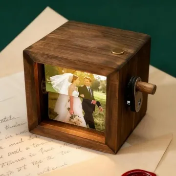 Personalized Wooden Photo Box Gift for Couples