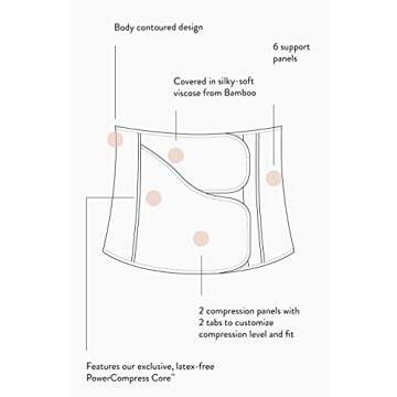 Belly Bandit BFF Postpartum Belly Wrap - Body Formulated Postpartum Belly Band, Featuring Adjustable Corset-Inspired Design & Customizable Compression, Cream, Small