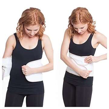 Belly Bandit BFF Postpartum Belly Wrap - Body Formulated Postpartum Belly Band, Featuring Adjustable Corset-Inspired Design & Customizable Compression, Cream, Small