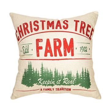 Fjfz Rustic Christmas Throw Pillow Cover for Cozy Decor