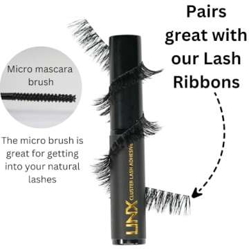 LINX Lash Glue Segmented DIY False Eyelash Cluster Adhesive Latex-Free Mirco Mascara Wand (Black)