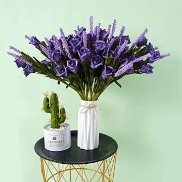Stunning 10pcs Purple Artificial Roses for Any Occasion