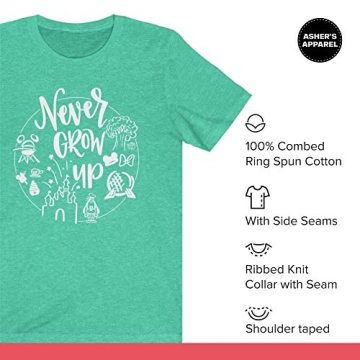 Never Grow Up Shirt for Women | Cute Vacation Tee | Unisex Fit