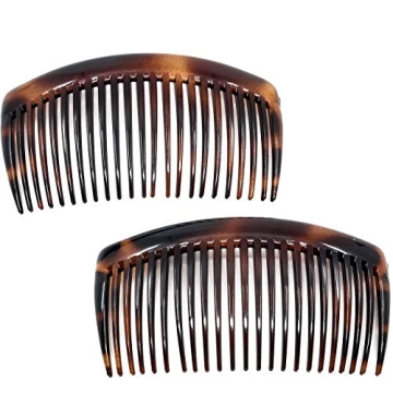 Camila Paris AD66/2 French Side Comb - Large Curved Tortoiseshell Hair Combs for Women, 4 Inch Stron...